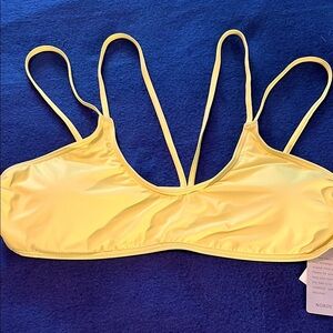 Yellow strappy bikini top